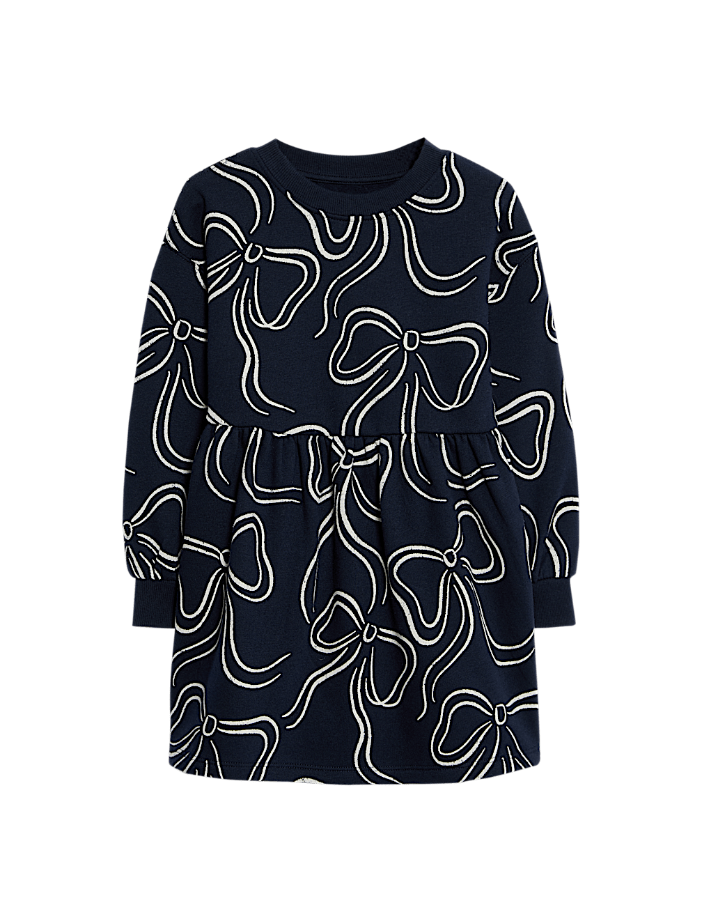 Cotton Rich Bow Print Dress (2-8 Yrs)