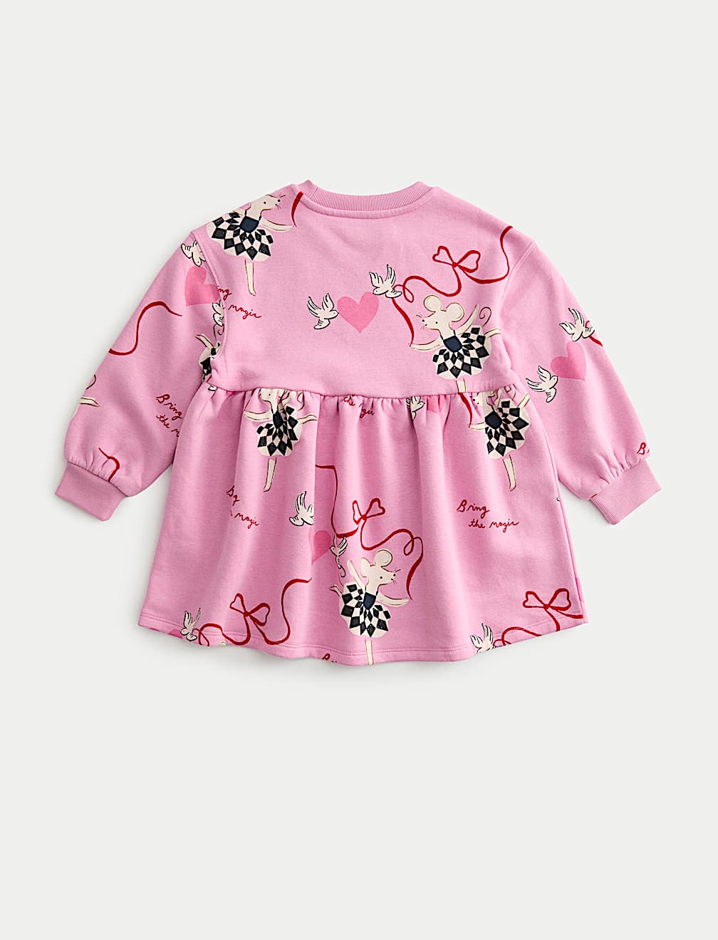 Cotton Rich Printed Sweatshirt Dress (2-8 Yrs)