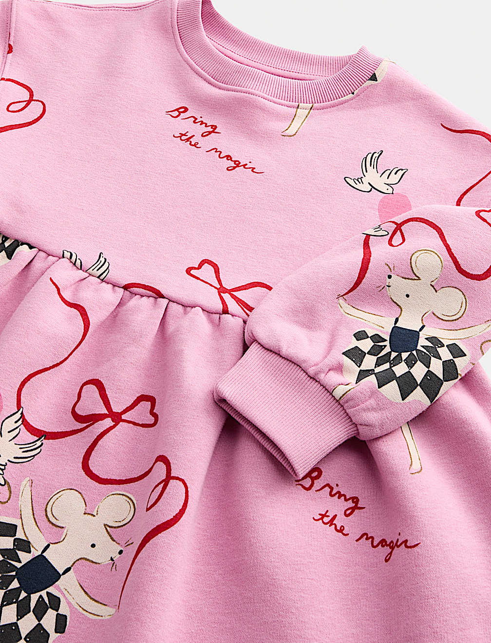 Cotton Rich Printed Sweatshirt Dress (2-8 Yrs)