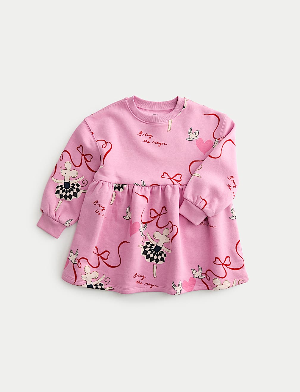Cotton Rich Printed Sweatshirt Dress (2-8 Yrs)