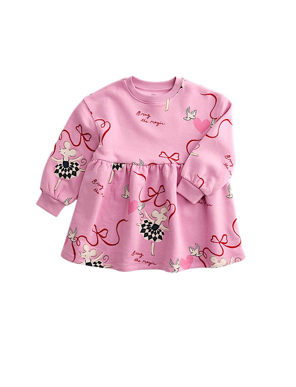 Cotton Rich Printed Sweatshirt Dress (2-8 Yrs)
