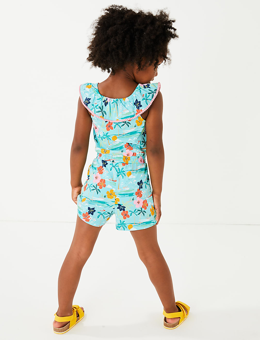 Pure Cotton Hawaiian Print Playsuit (2-7 Yrs)
