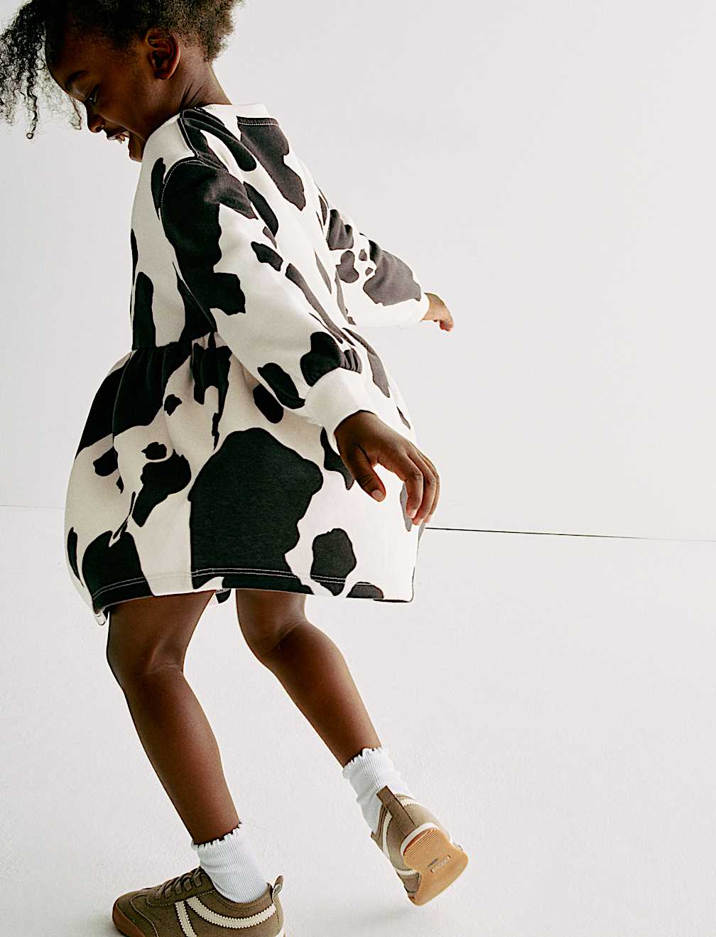 Cotton Rich Cow Print Swing Dress (2-8 Yrs)