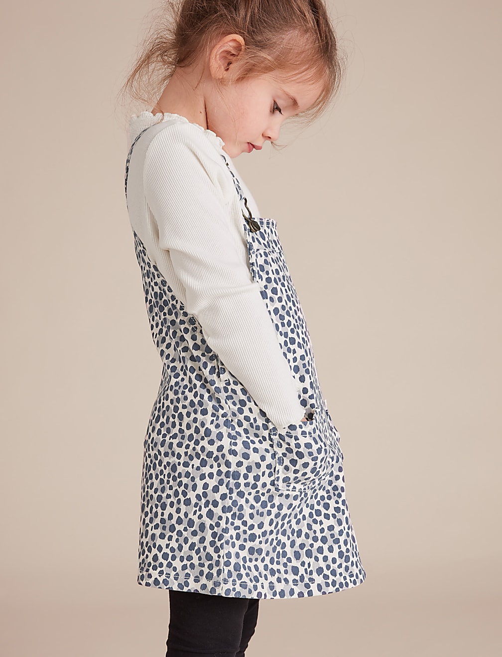 2 Piece Cotton Leopard Pinafore Outfit (2-7 Yrs)