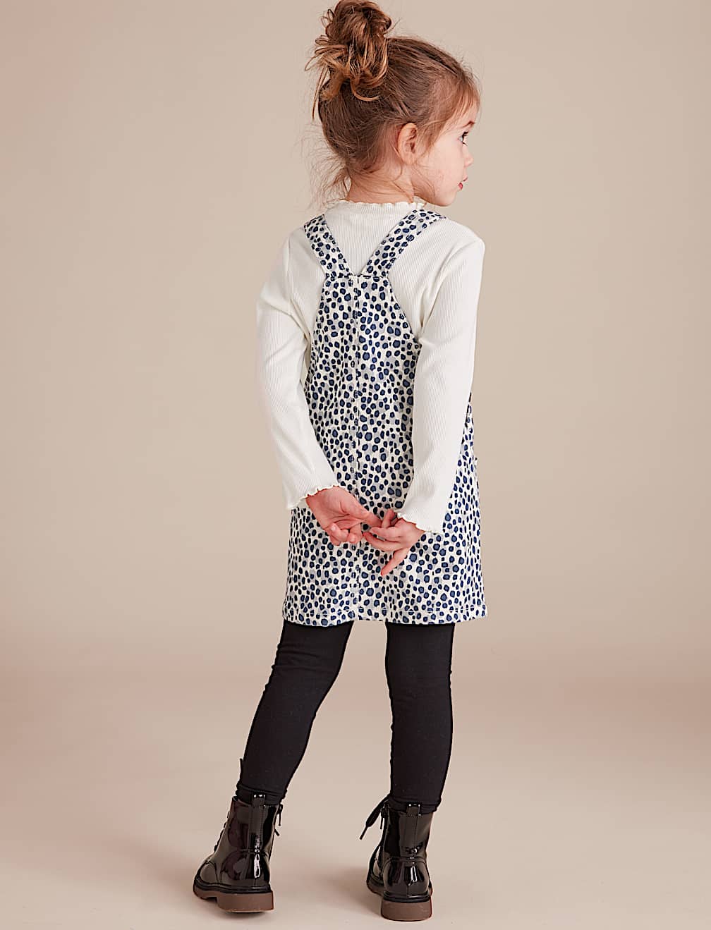 2 Piece Cotton Leopard Pinafore Outfit (2-7 Yrs)