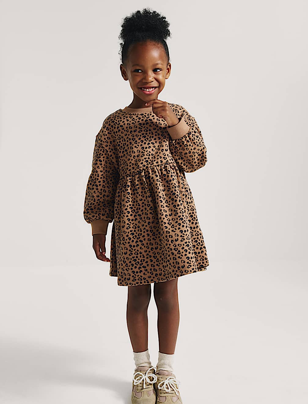 Cotton Rich Leopard Print Sweatdress (2-8 Yrs)