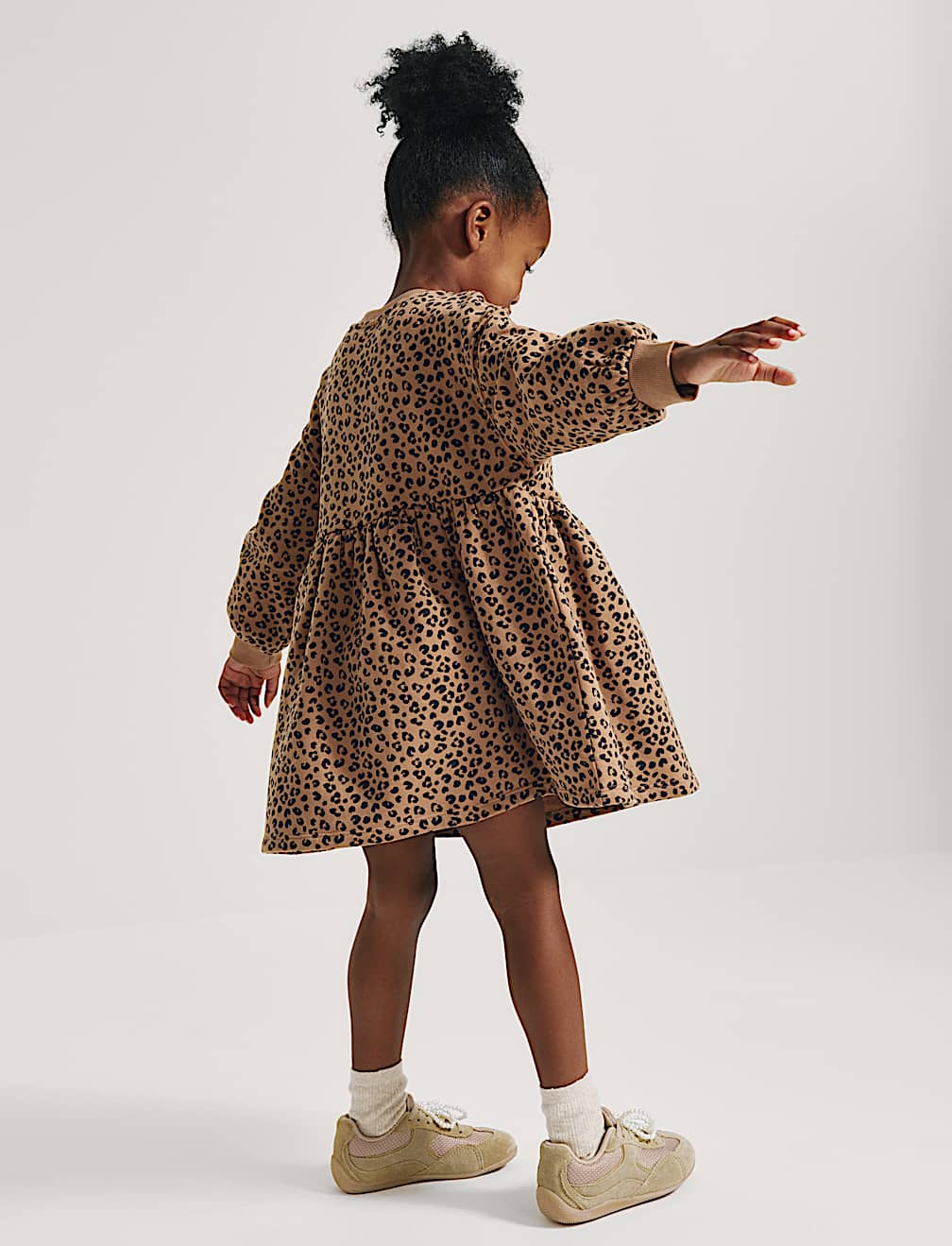 Cotton Rich Leopard Print Sweatdress (2-8 Yrs)