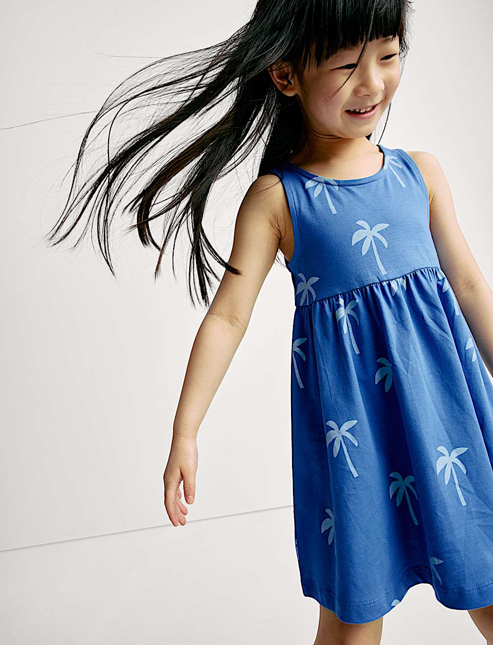 Pure Cotton Palm Tree Dress (2-8 Yrs)
