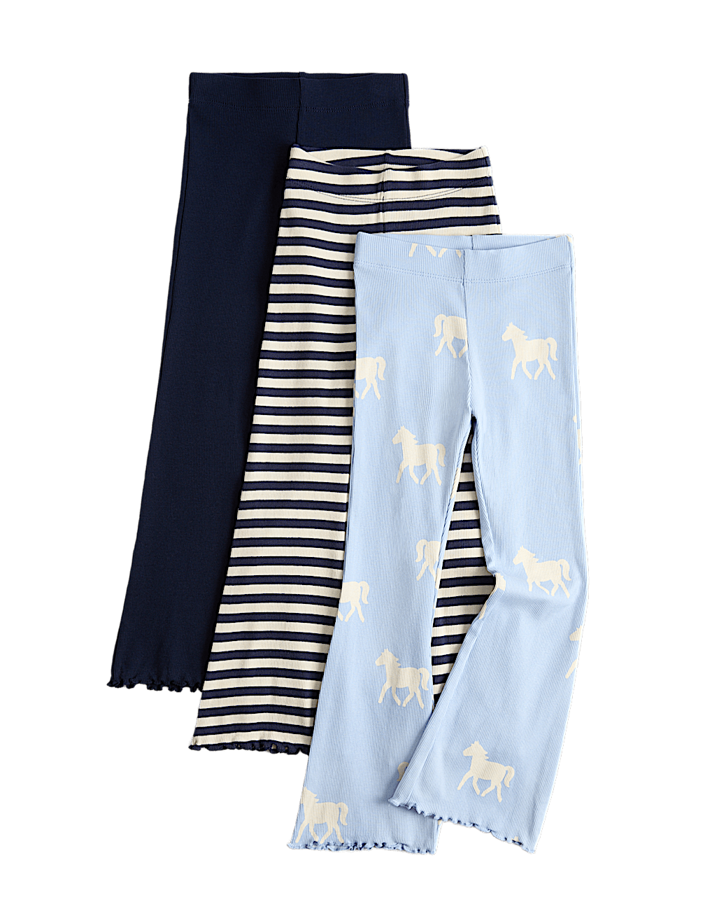 3 Pack Cotton Rich Horse Kickflare Leggings (2-10 Yrs)