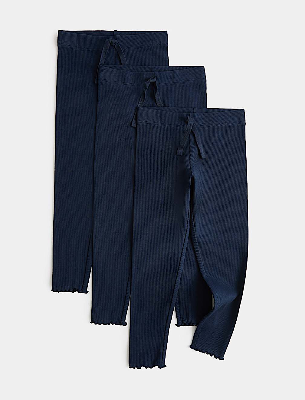 3 Pack Cotton Rich Ribbed Leggings (2-8 Yrs)