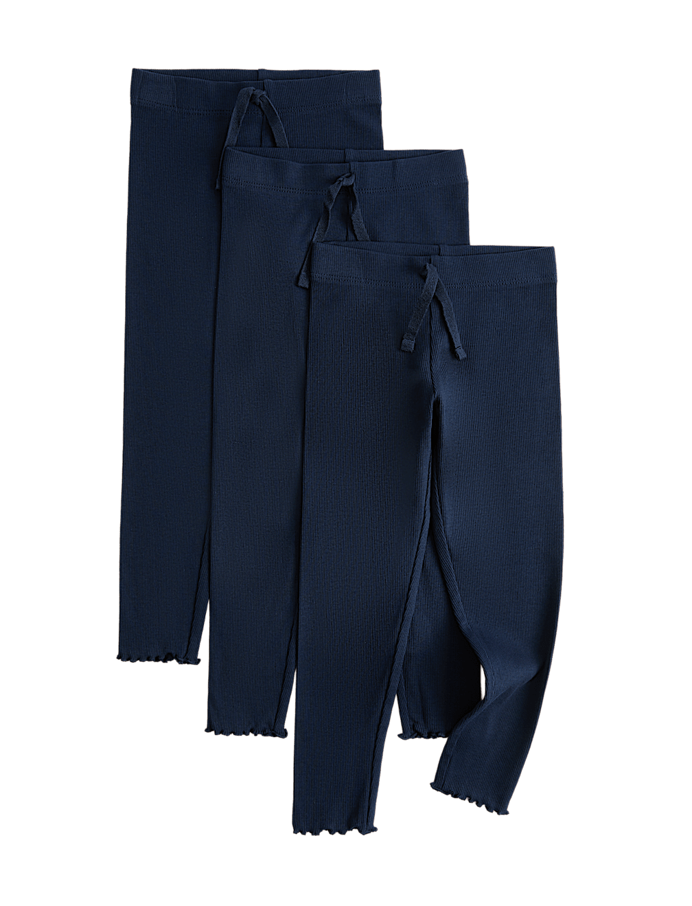 3 Pack Cotton Rich Ribbed Leggings (2-8 Yrs)
