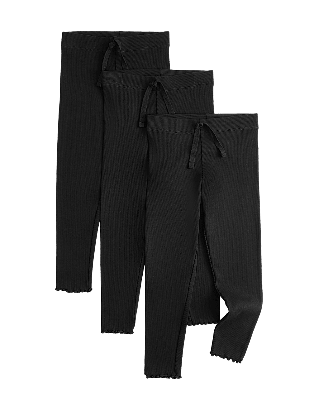 3 Pack Cotton Rich Ribbed Leggings (2-8 Yrs)