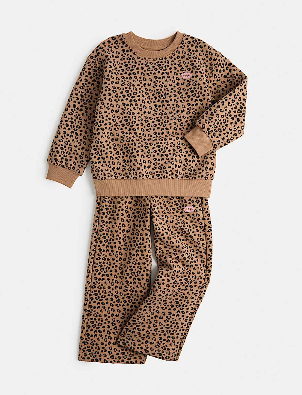 2 Piece Cotton Rich Leopard Print Jogger Set (2-8 Yrs)