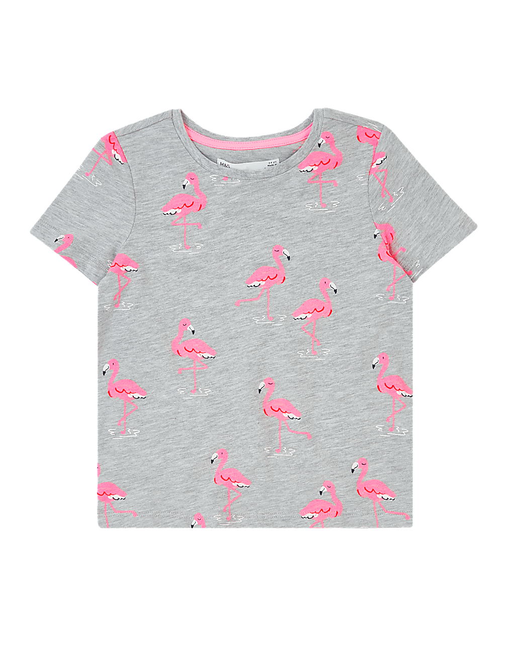 Cotton Flamingo Print T-Shirt (2-7 Yrs)