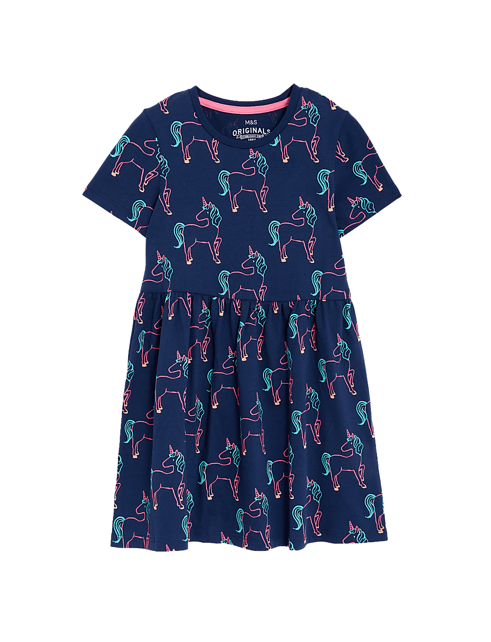 Pure Cotton Printed Round Neck Dress