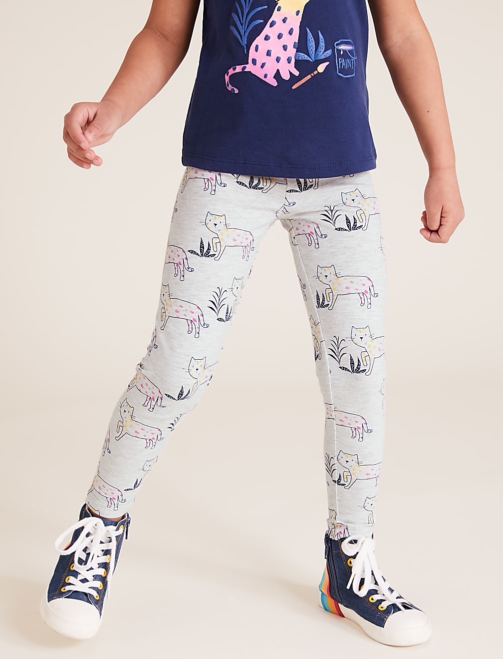 Cotton Leopard Print Leggings