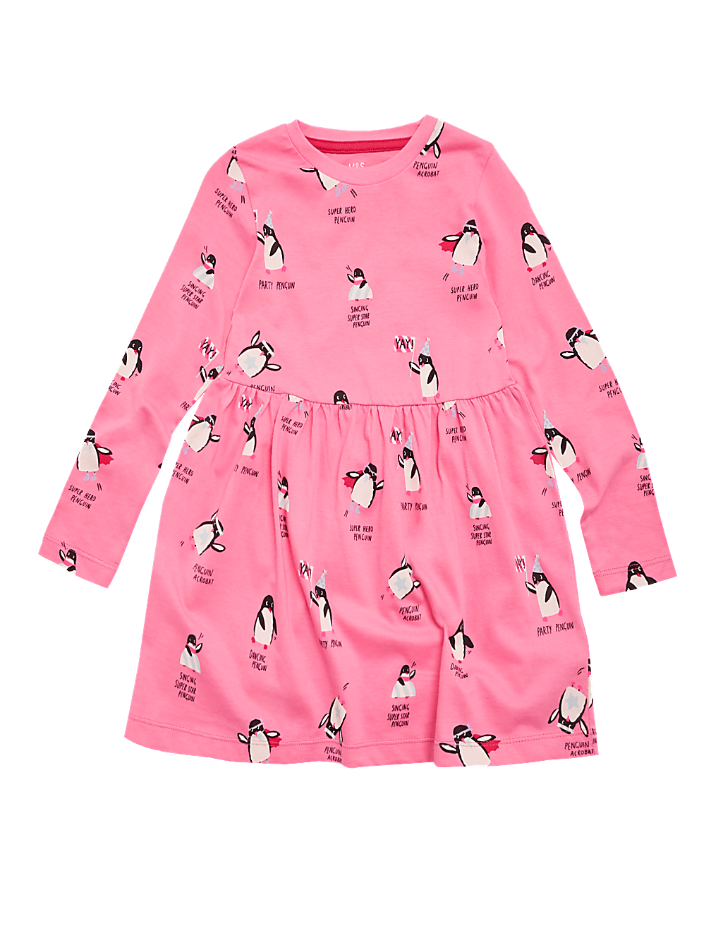 Pure Cotton Penguin Print Dress (2-7 Yrs)