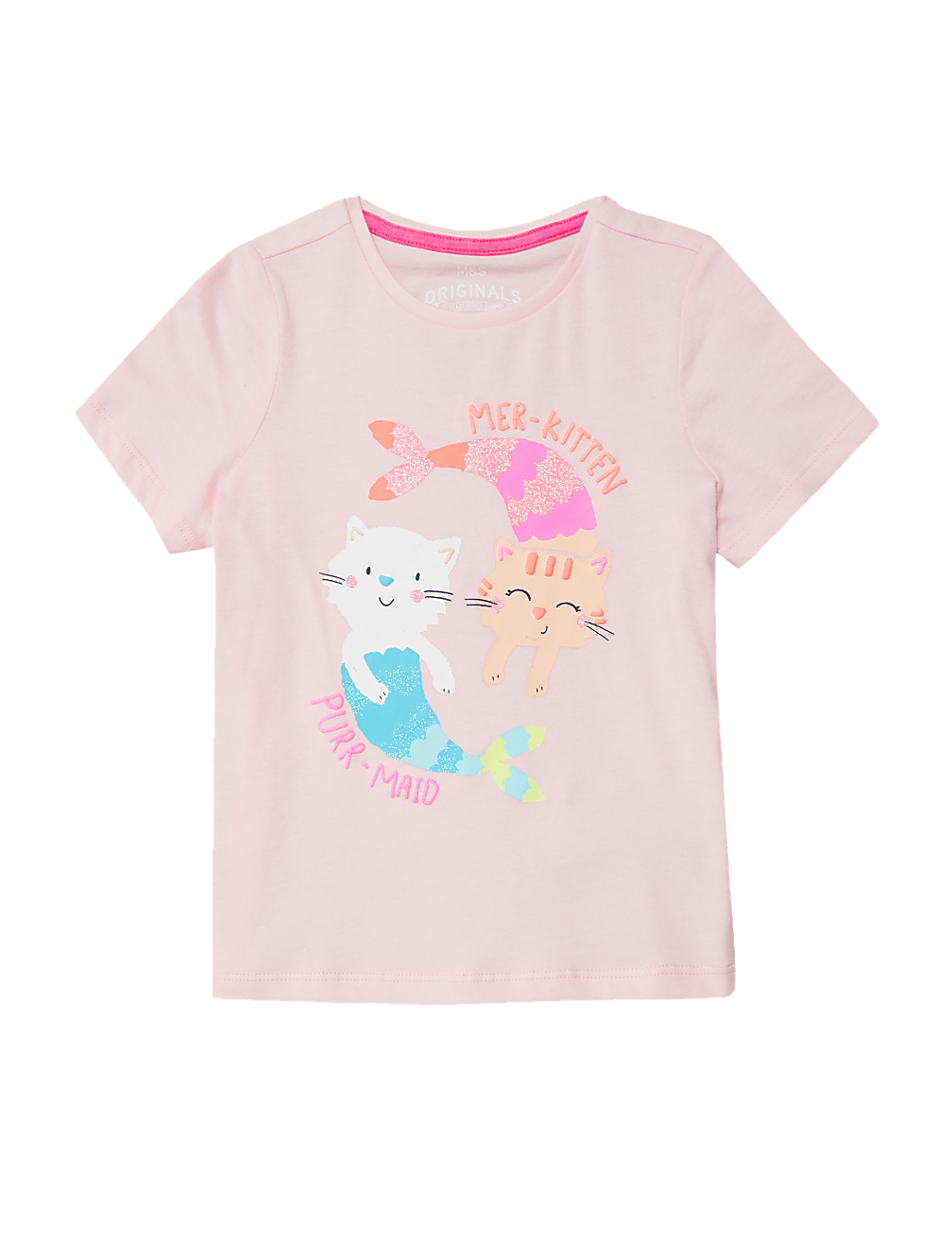 Organic Cotton Mer-Kitten Slogan T-Shirt