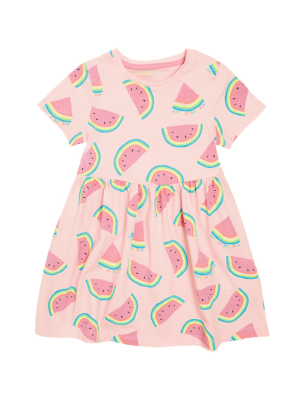 Pure Cotton Melon Print Dress (2-7 Yrs)