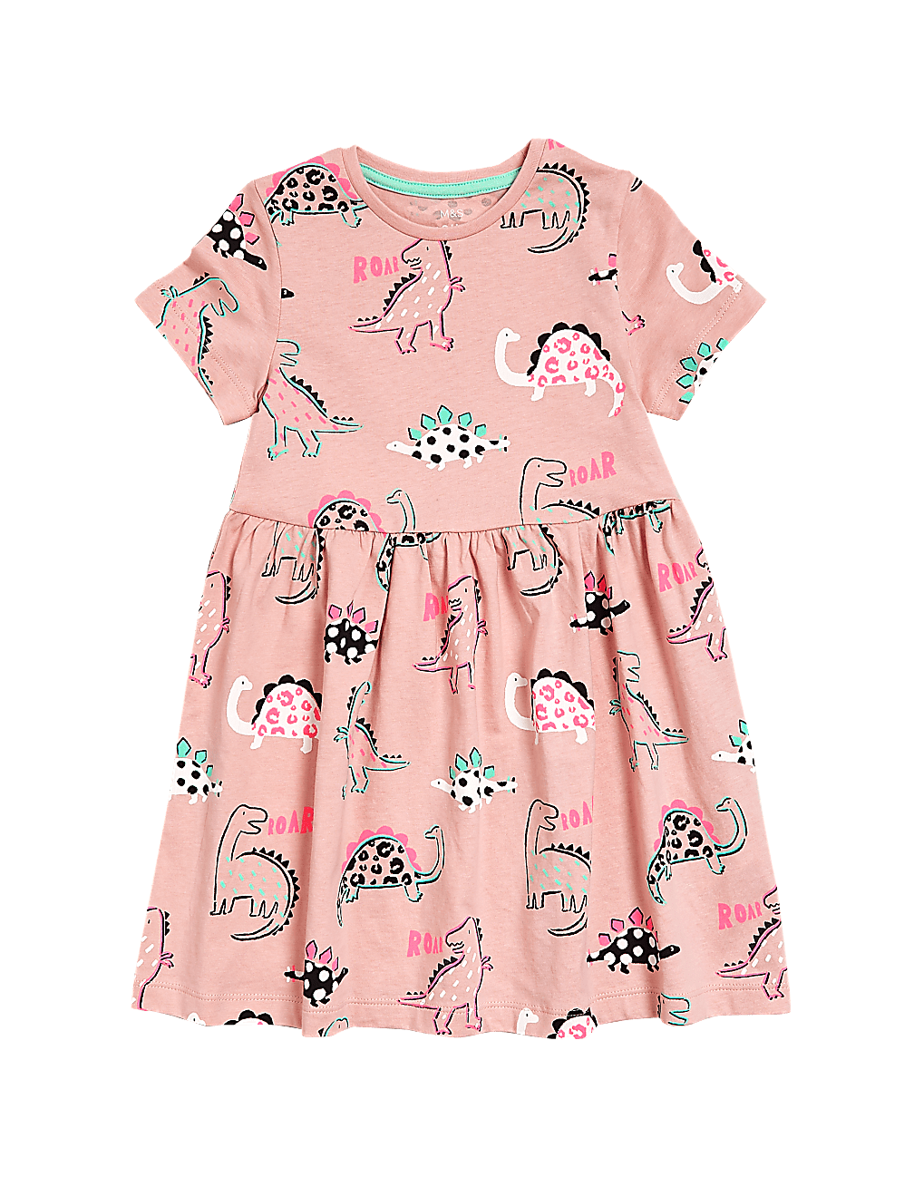 Pure Cotton Dinosaur Print Dress (2-7 Yrs)