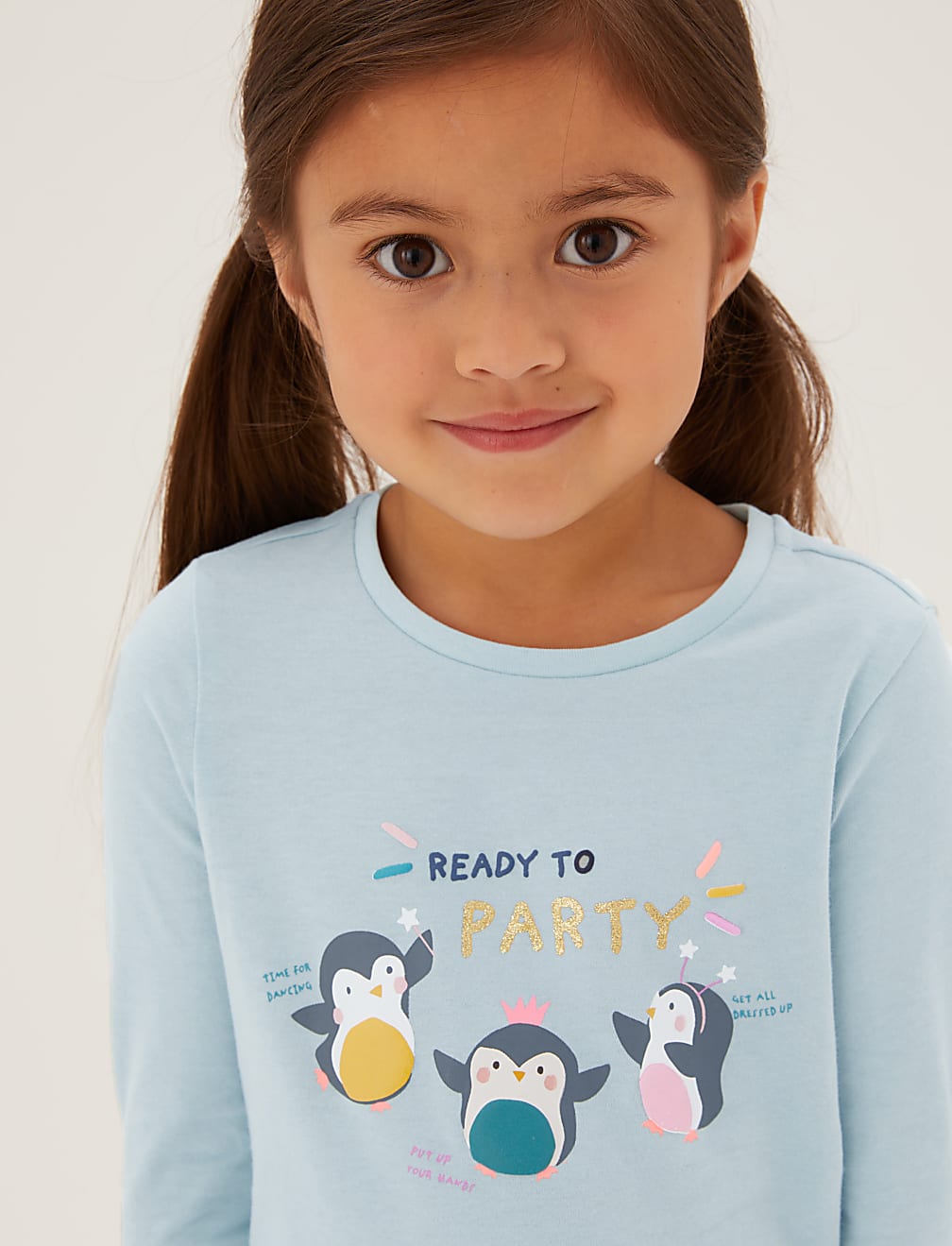 Pure Cotton Penguin Print Top (2-7 Yrs)