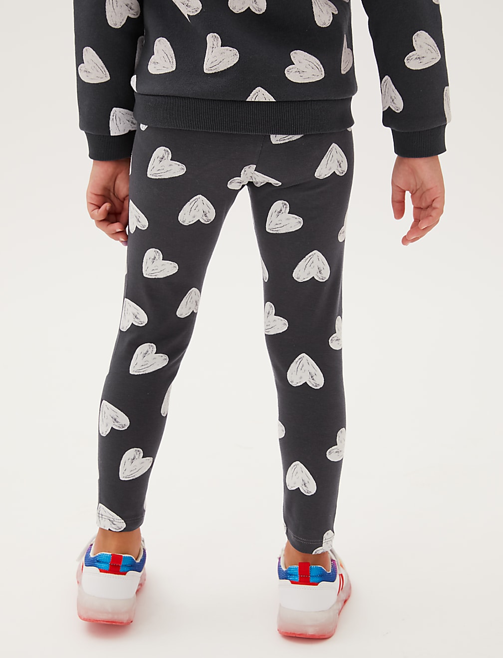 Cotton Rich Heart Print Leggings (2-7 Yrs)