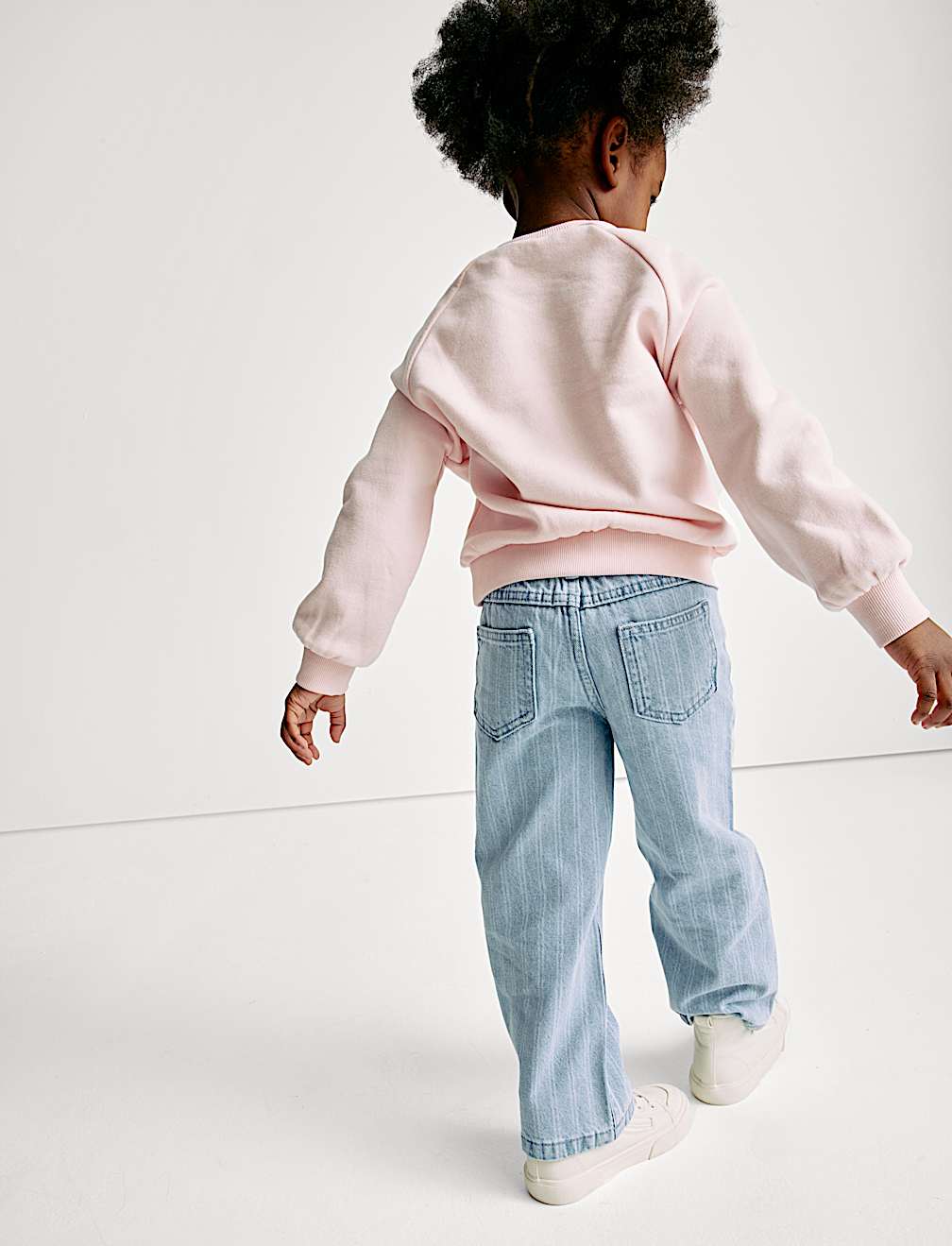 Wide Leg Denim Striped Jeans (2-16 Yrs)