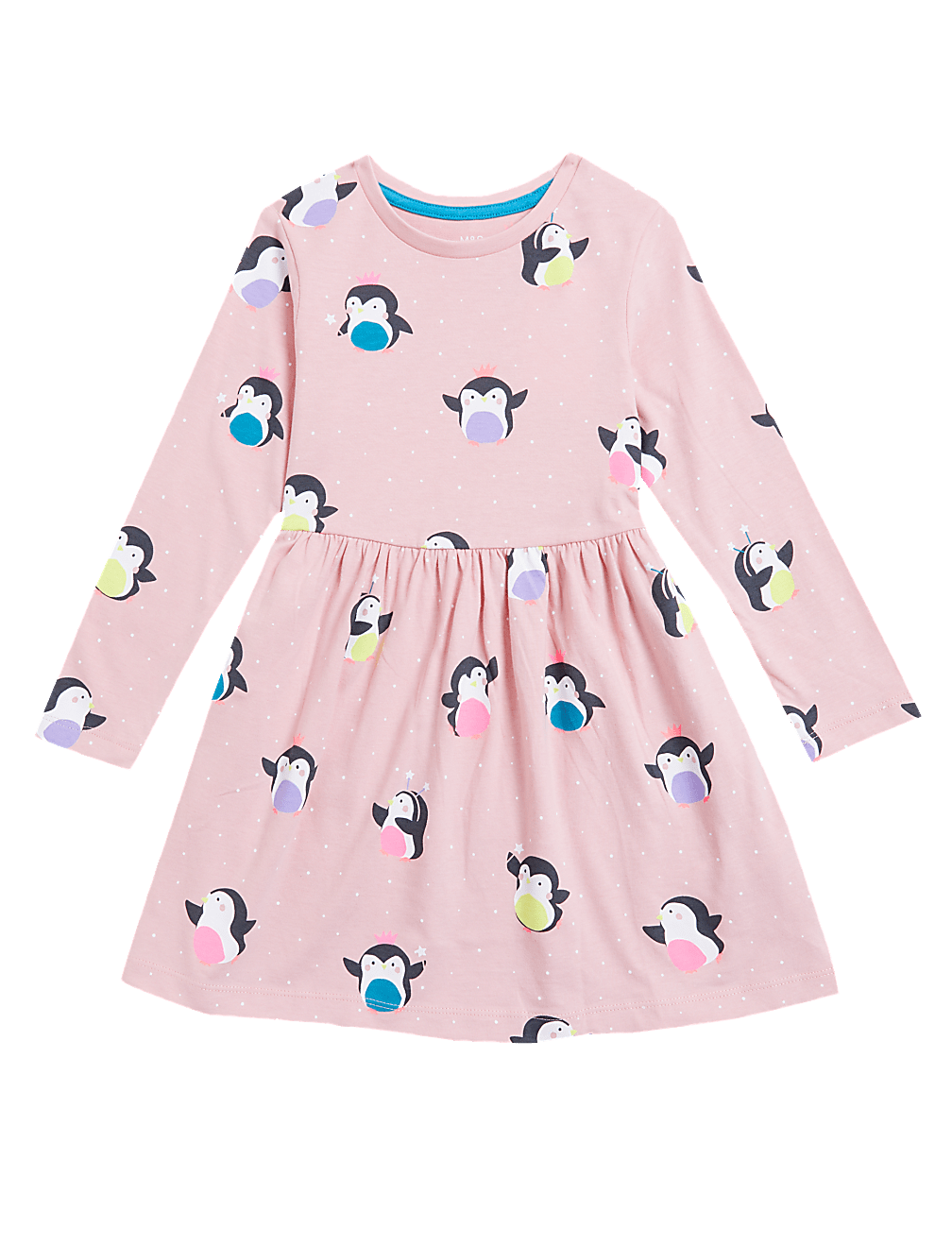 Pure Cotton Penguin Print Dress (2-7 Yrs)