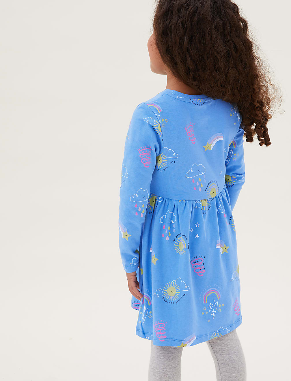 Pure Cotton Weather Print Dress (2-7 Yrs)