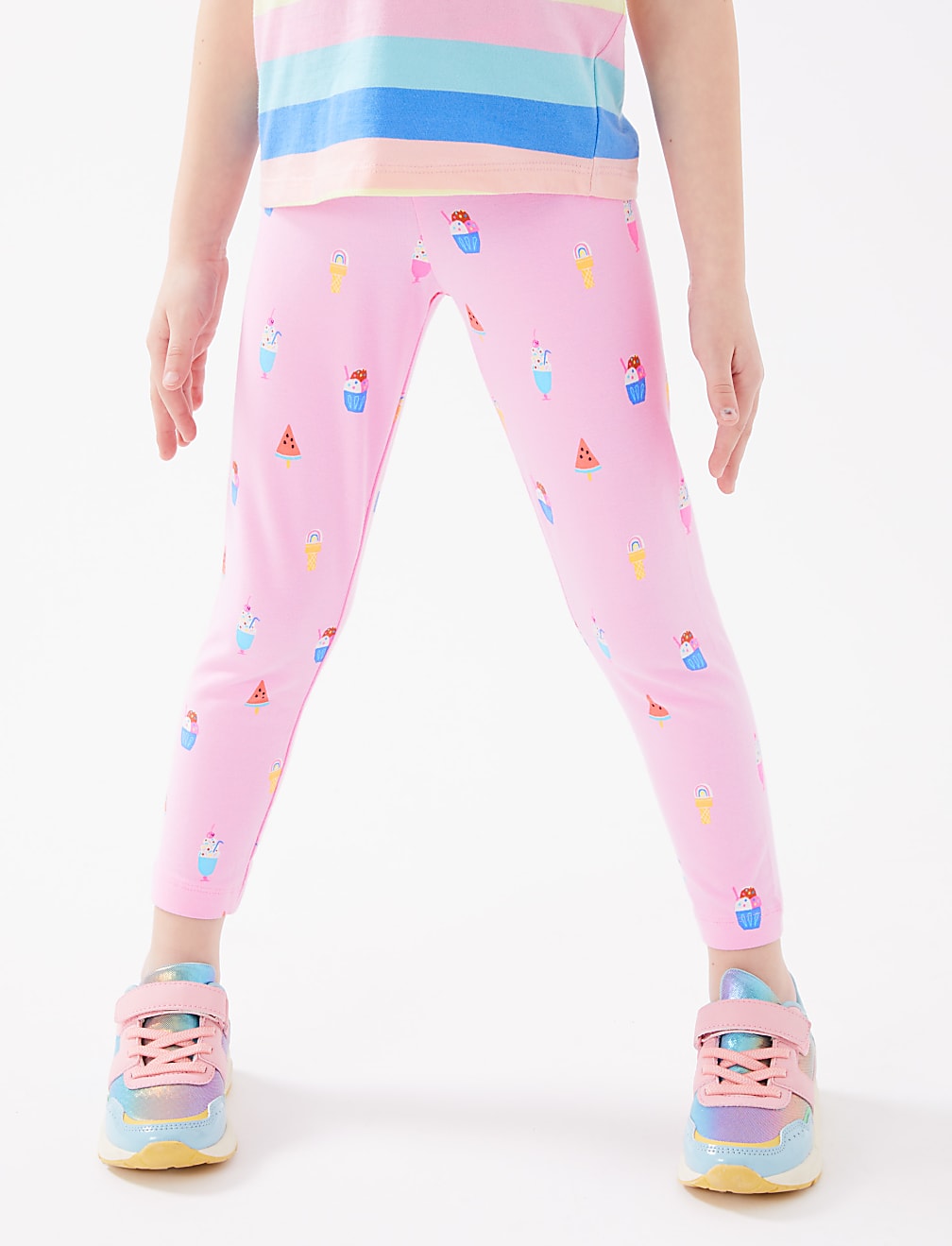 Cotton Rich Ice Cream Print Leggings (2-7 Yrs)