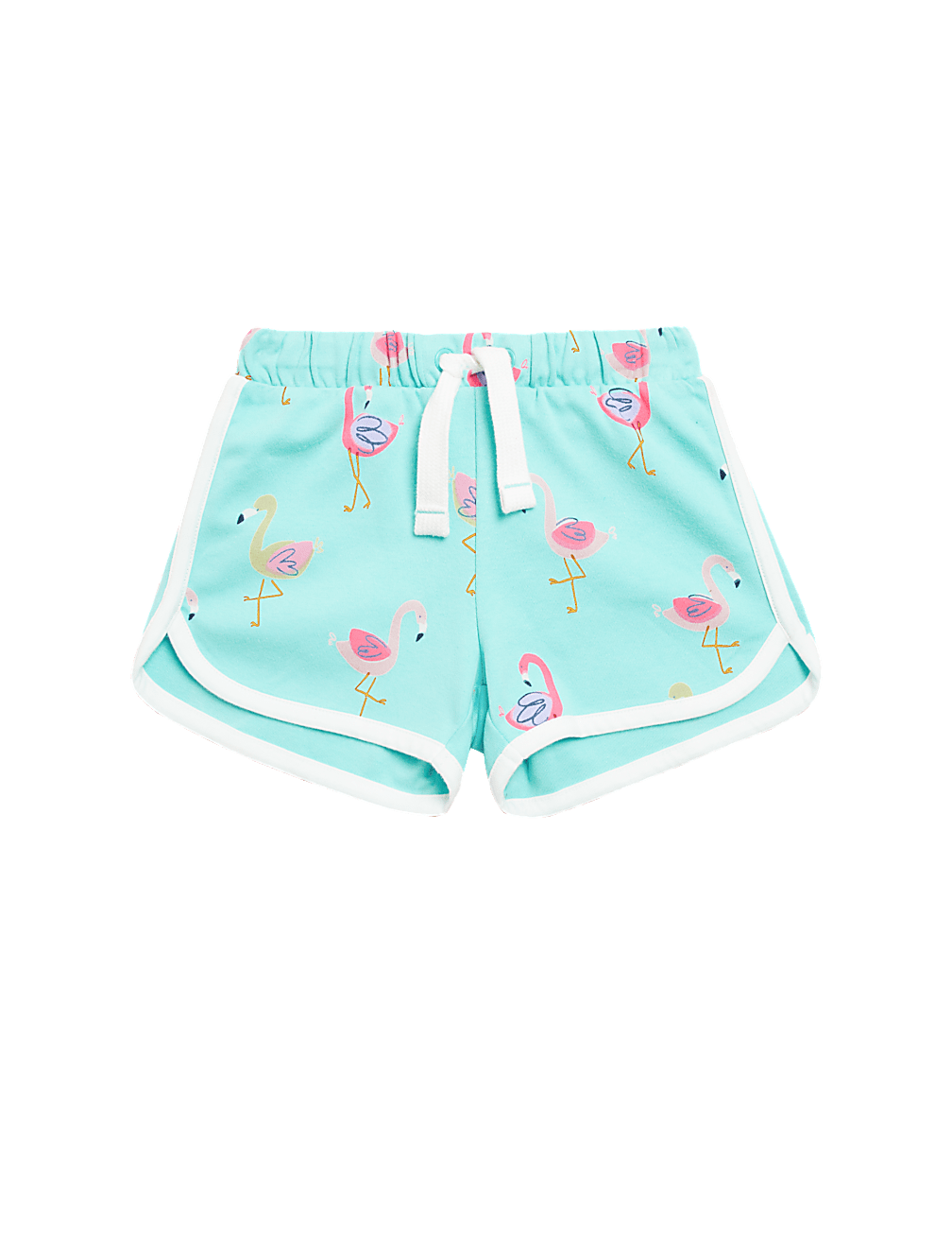 Pure Cotton Flamingo Print Shorts (2-7 Yrs)