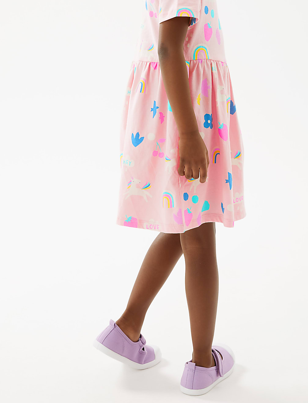 Pure Cotton Unicorn Print Dress (2-7 Yrs)