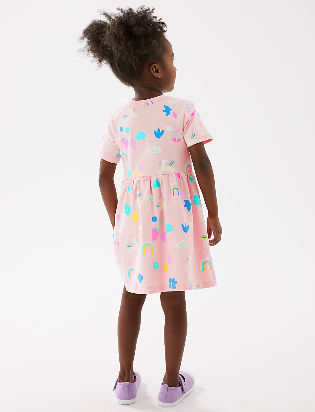 Pure Cotton Unicorn Print Dress (2-7 Yrs)