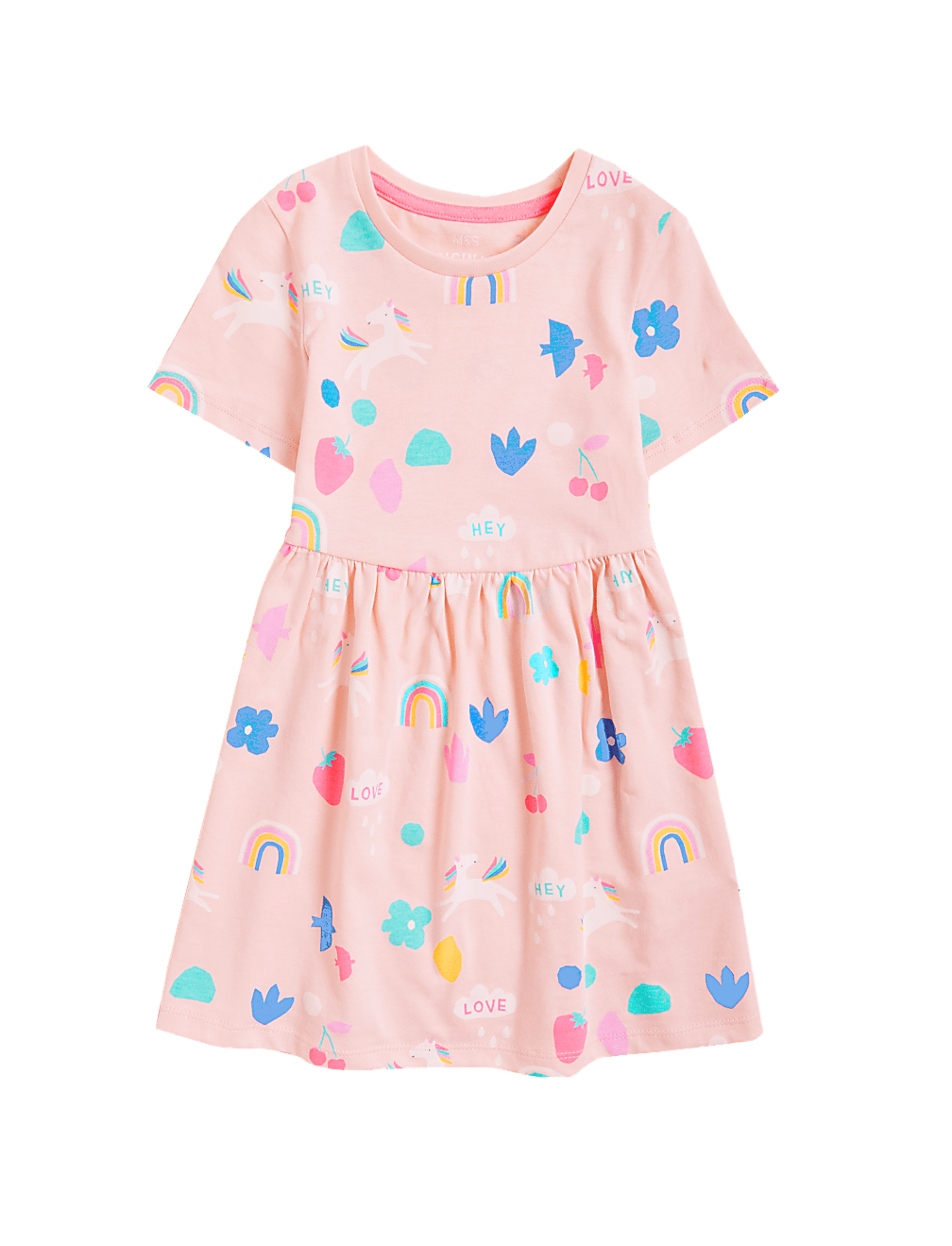 Pure Cotton Unicorn Print Dress (2-7 Yrs)