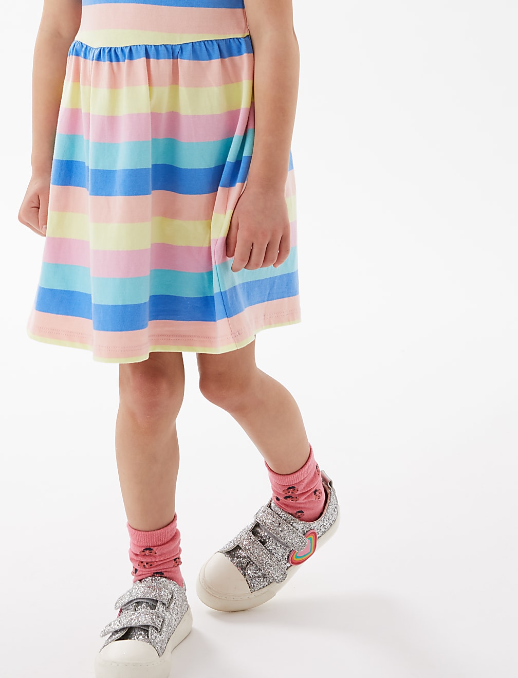 Pure Cotton Striped Dress (2-7 Yrs)