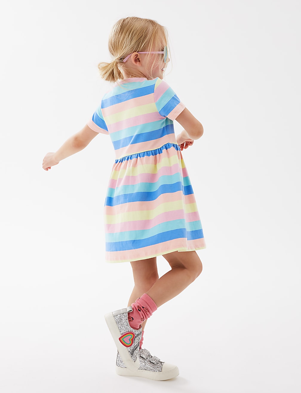 Pure Cotton Striped Dress (2-7 Yrs)