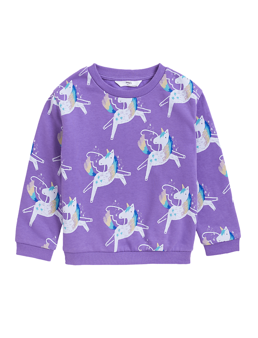 Cotton Rich Unicorn Print Sweatshirt