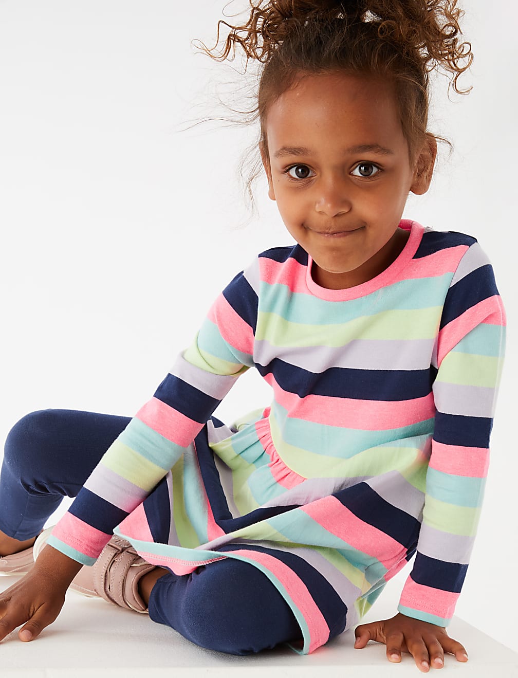Cotton Rich Striped Dress (2-7 Yrs)