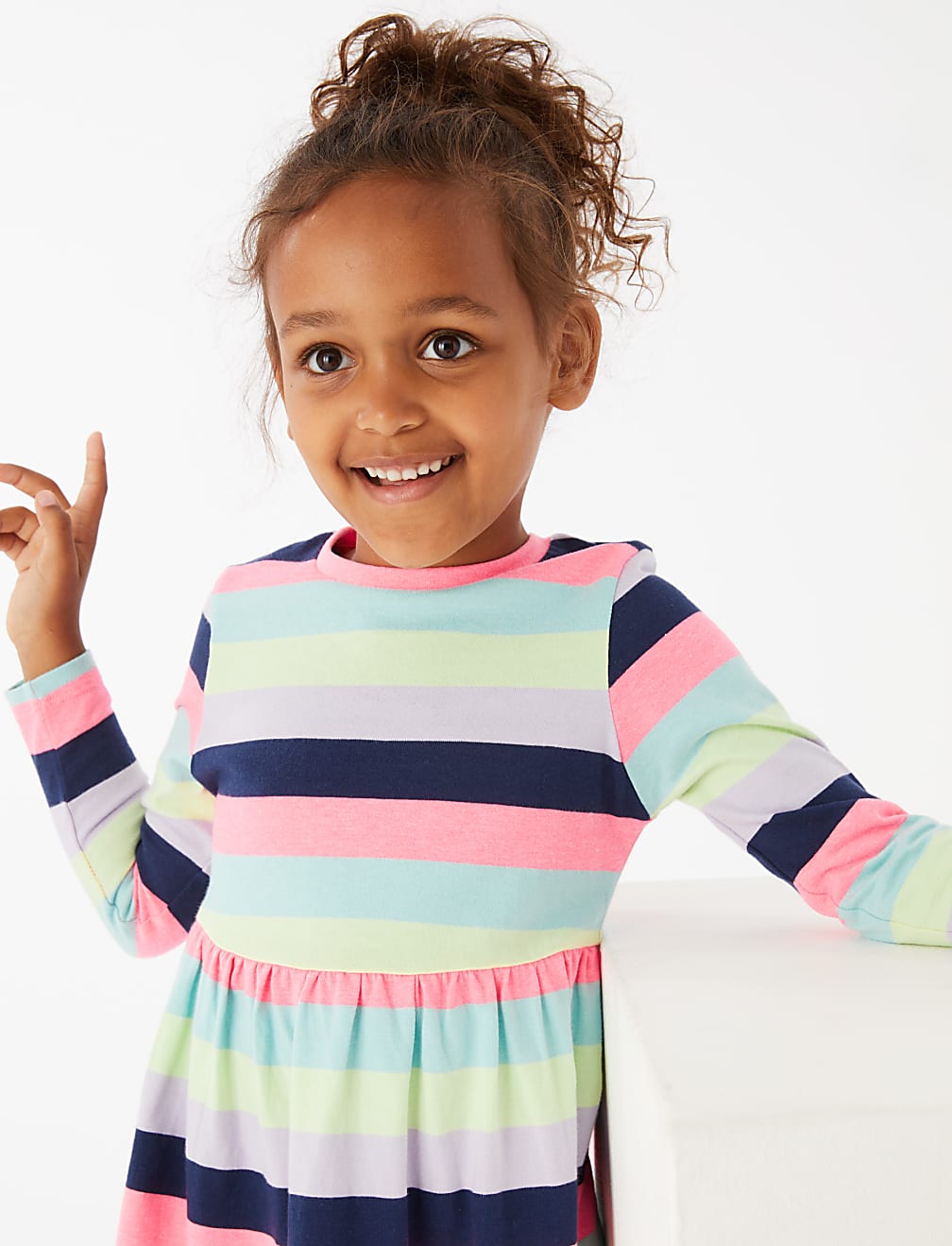Cotton Rich Striped Dress (2-7 Yrs)