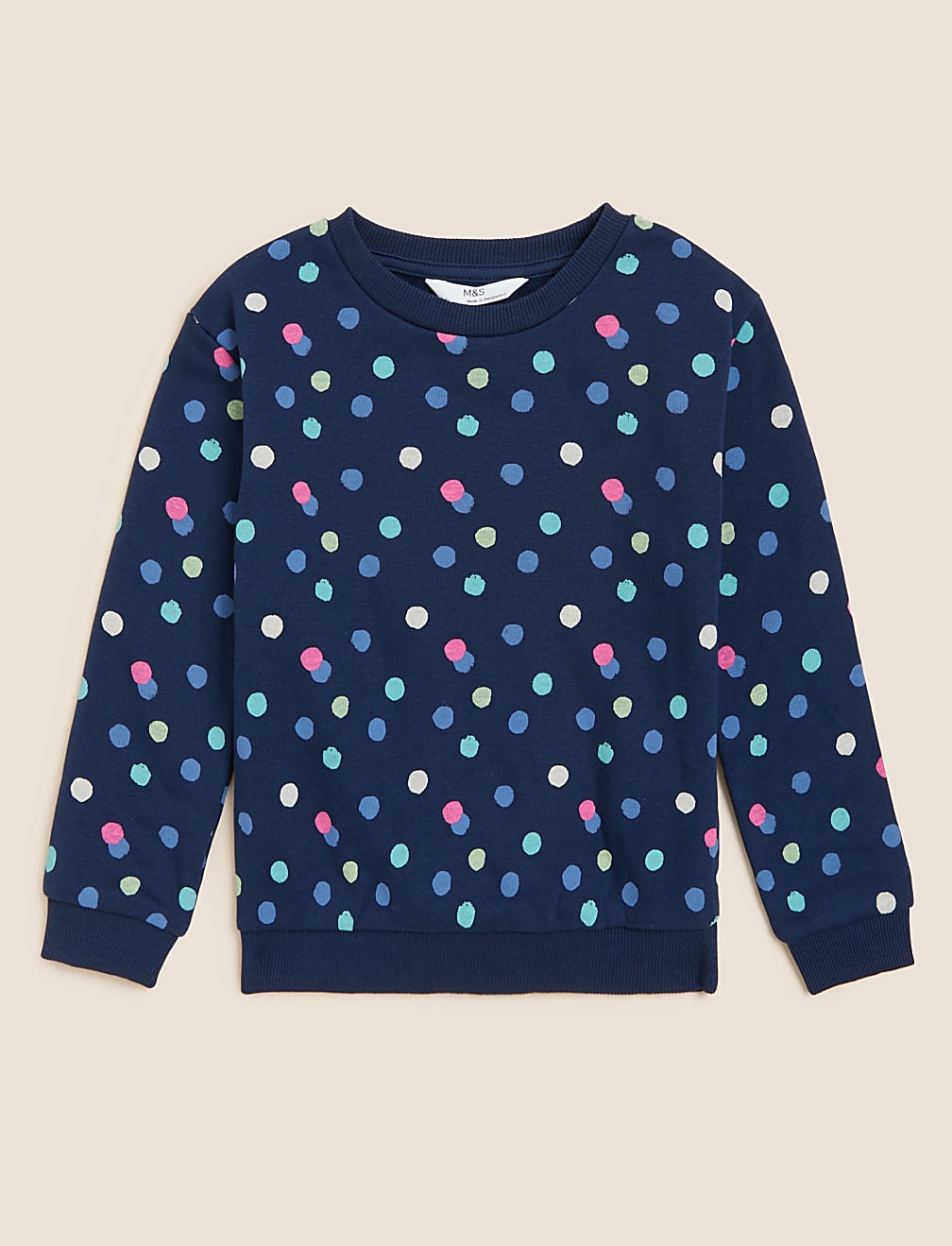 Cotton Rich Spot Print Sweatshirt
