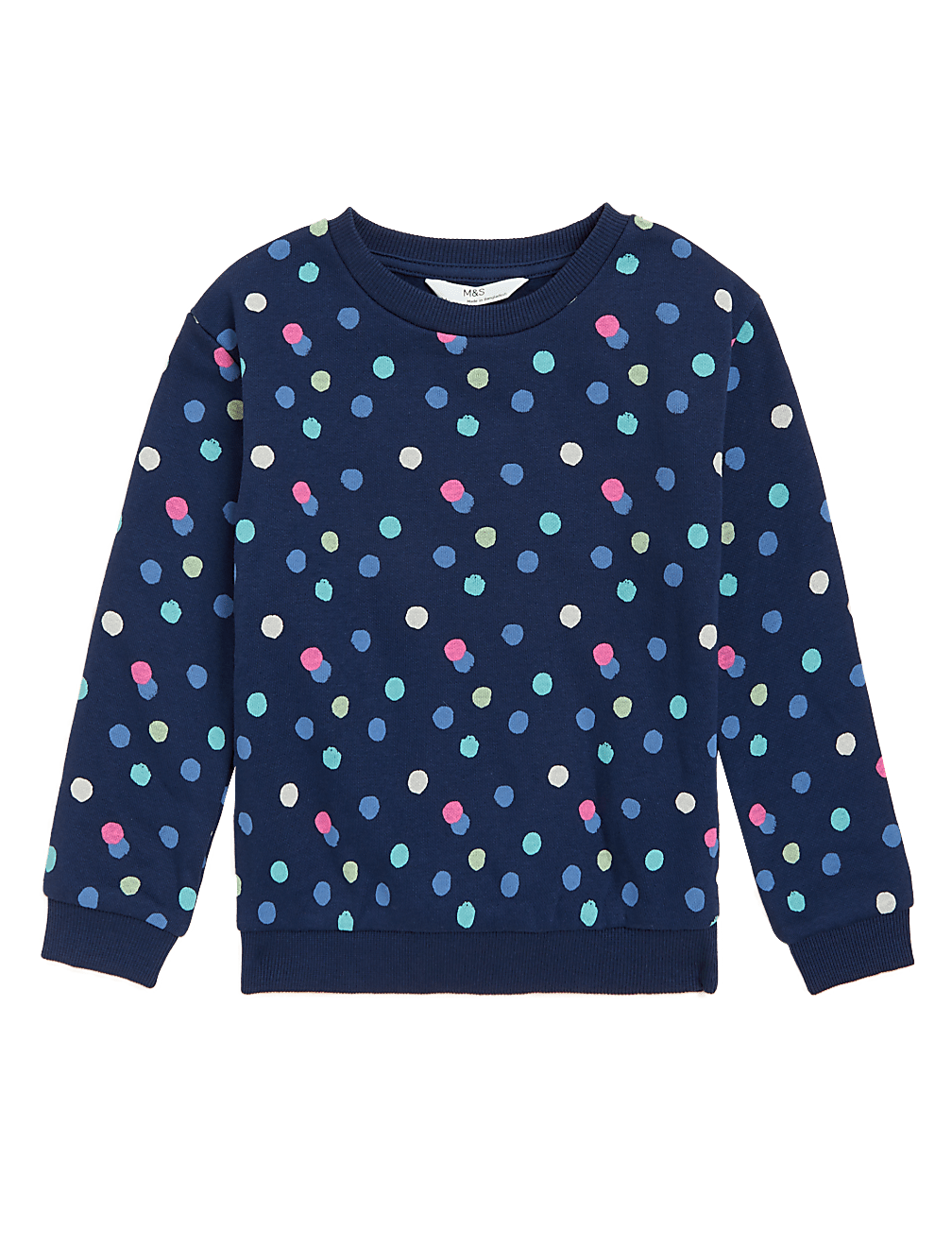 Cotton Rich Spot Print Sweatshirt