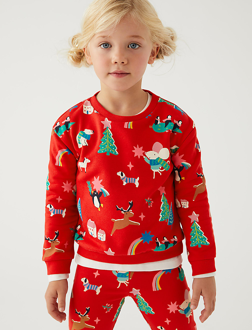 Cotton Rich Christmas Print Sweatshirt