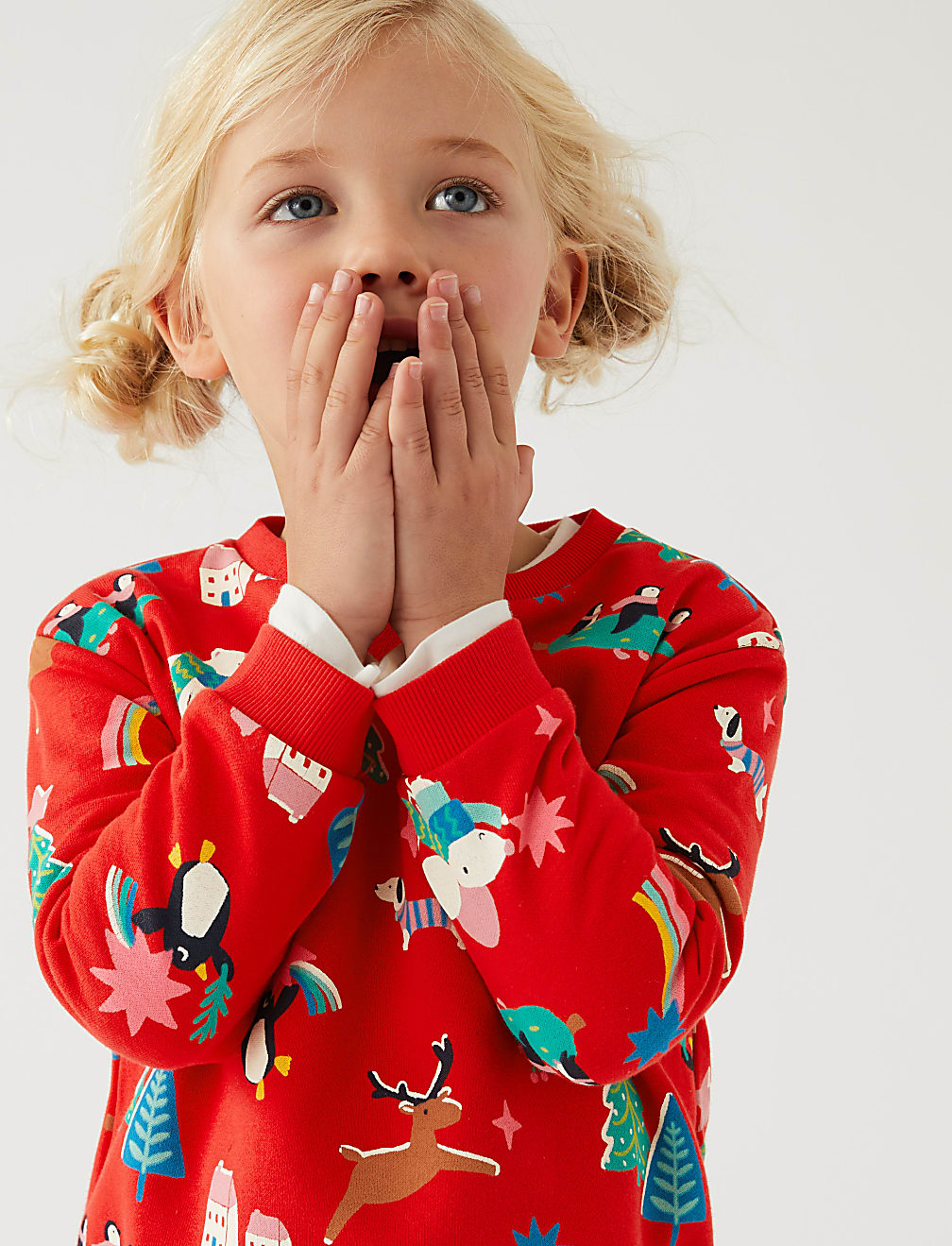 Cotton Rich Christmas Print Sweatshirt