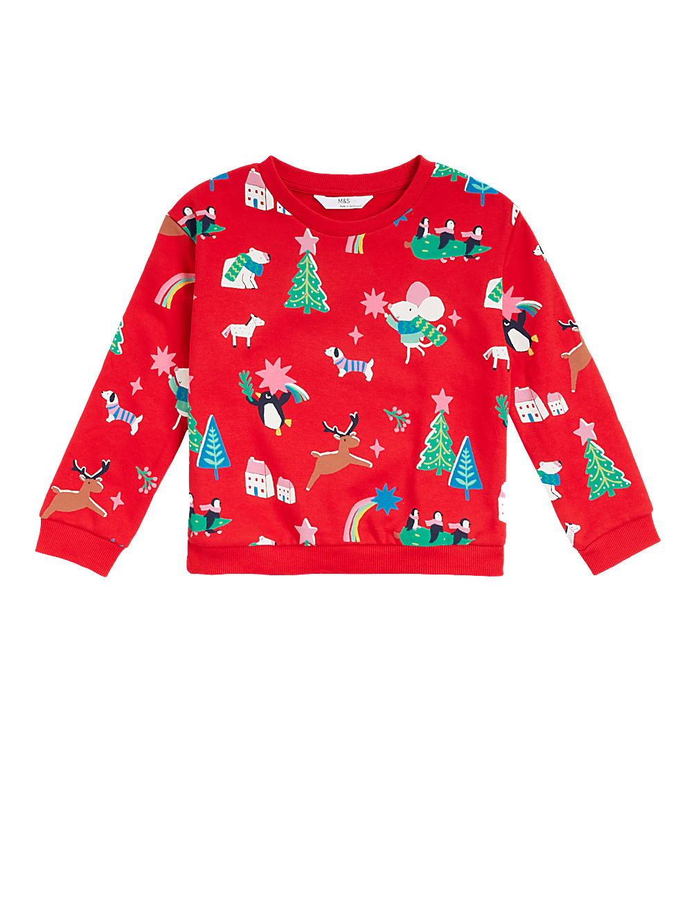 Cotton Rich Christmas Print Sweatshirt