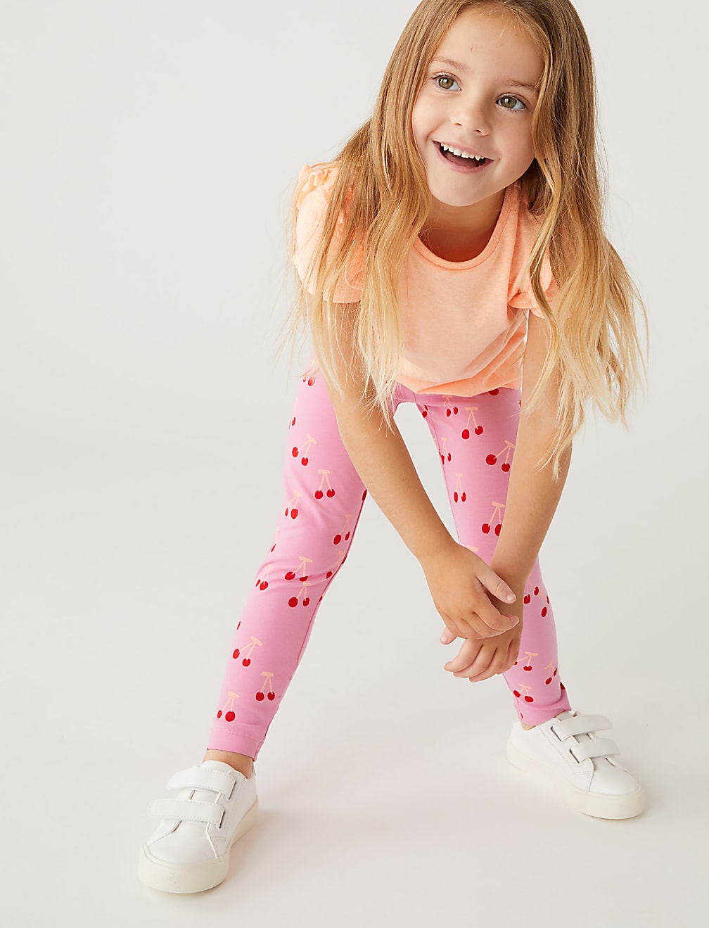 Cotton Rich Cherry Print Leggings
