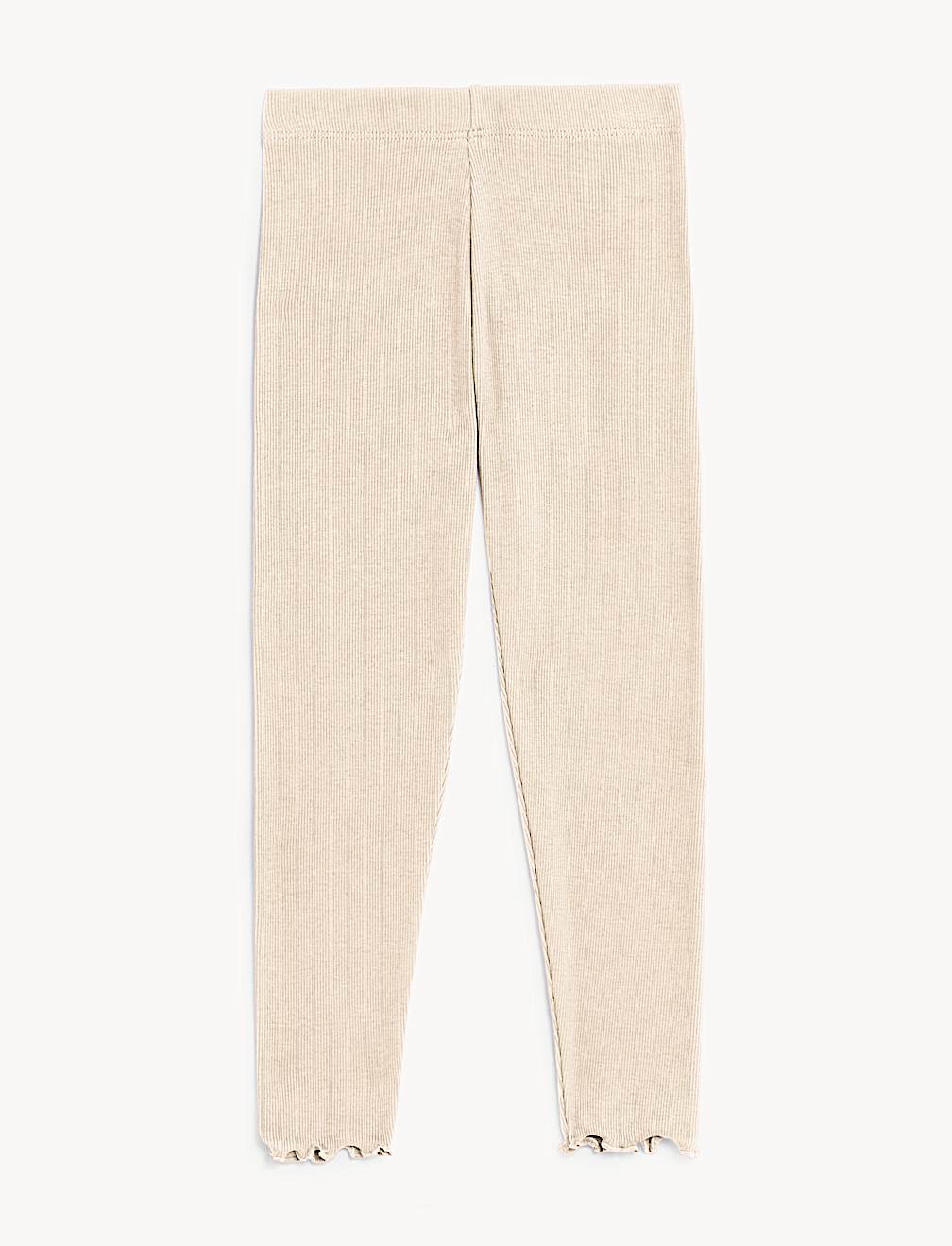 Cotton Rich Ribbed Leggings