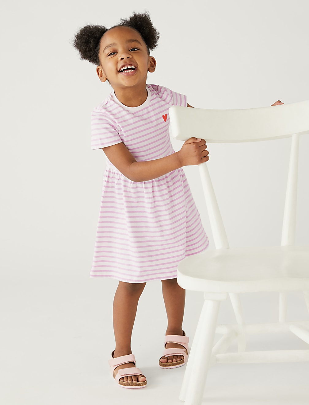 Pure Cotton Striped Dress (2-8 Yrs)