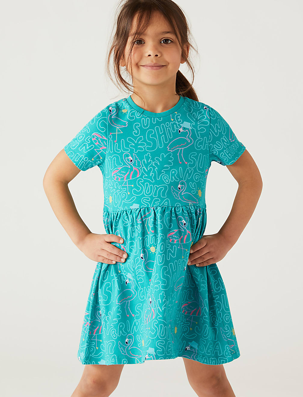 Pure Cotton Flamingo Dress