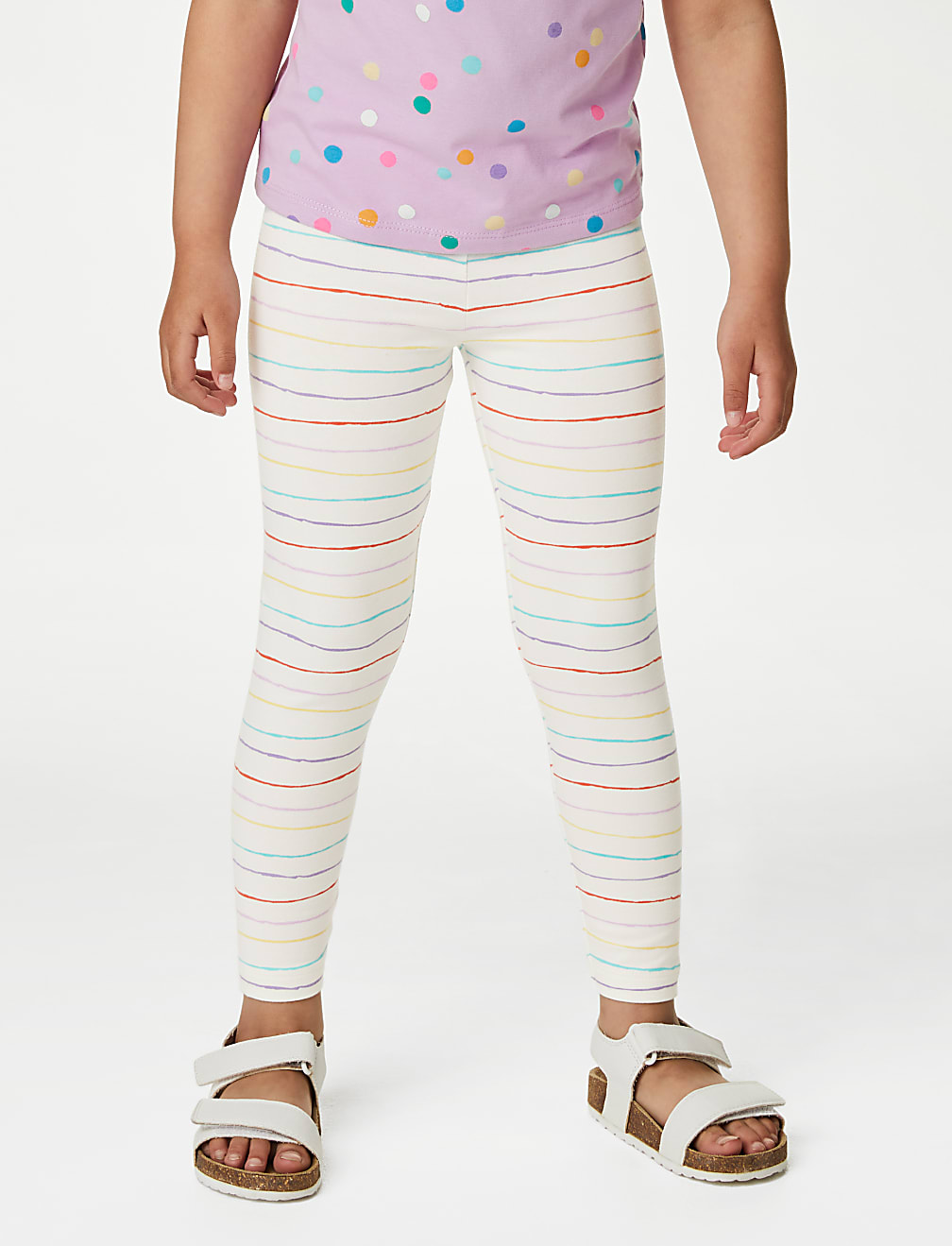 Cotton Rich Striped Leggings