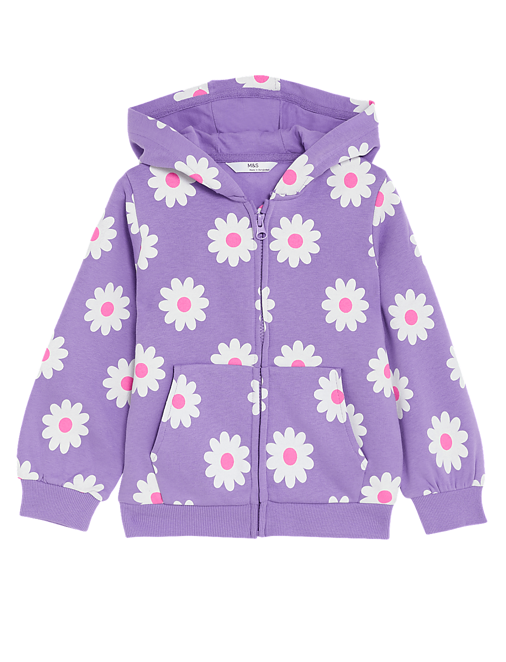 Cotton Rich Daisy Zip Hoodie (2-8 Yrs)